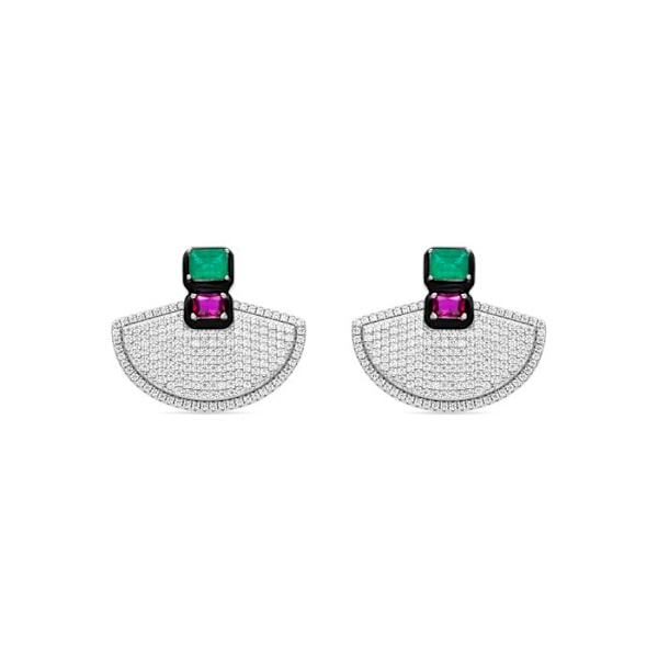 Örhängen - Luxenter - Kena - Silver 925 - Flerfärgad zirkonium - 22 mm Flerfärgad