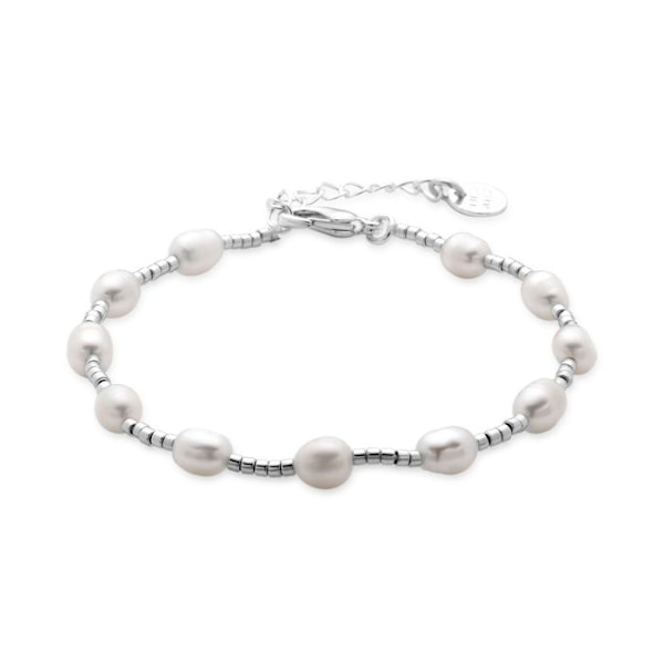 Armband - Luxenter - Tartys - Vita pärlor - Rhodiumpläterad - 16,5 cm + 3,5 cm förlängning Vit