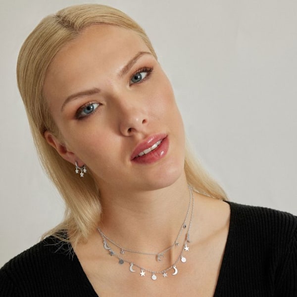 Collier - Luxenter - Resal - Platinér rhodium - Zirkoniumoxid - Sølvfarvet