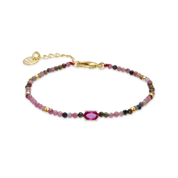 Armband - Baim - Multikolor Turmalin - 18k Guld - 16 Cm + 3 Cm förlängning - Karbinhake Flerfärgad
