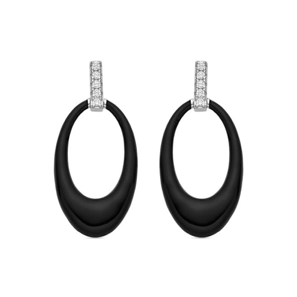 Øreringe - Onves - Sølv 925 - Sort lak - Rhodium-belagt - 30 mm Svart