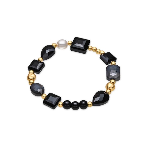 Armbånd - Luxenter - Nyste - Sort harpik - 18k guld - Elastik 10 mm Svart