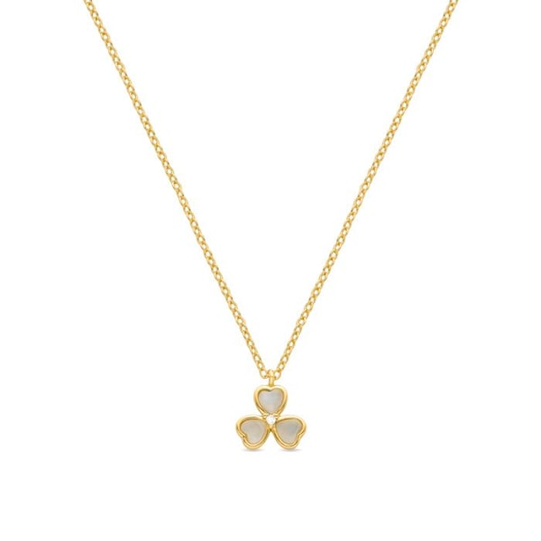 Halsband - Luxenter - Klöver - 18K guld - Kattöga - 40 cm + 3 cm förlängning Gult guld