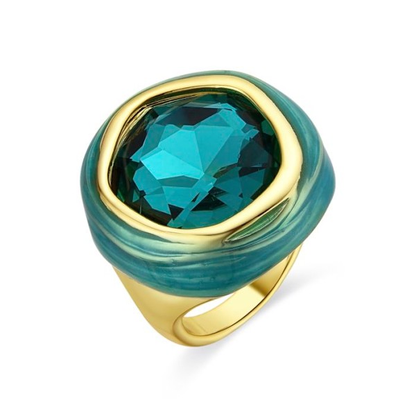 Ring - Luxenter - Mantis - 18 karat guld - Guldpläterad - Kvinna grön 16