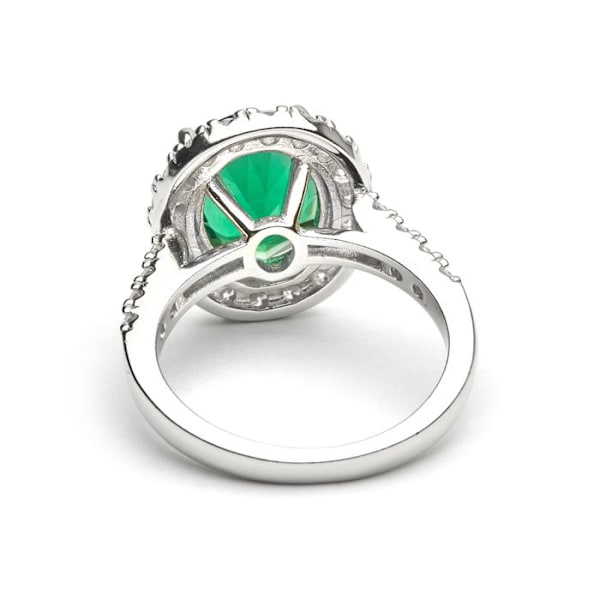 Luxenter Ring i 925 sølv og zirconium i smaragd belagt med rhodium - Lyla grön 18
