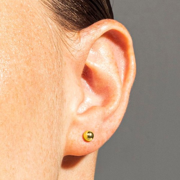 Örhängen - Luxenter - Gnis - Gult guld 18k - 4mm - Tryckknappsspärr Gult guld