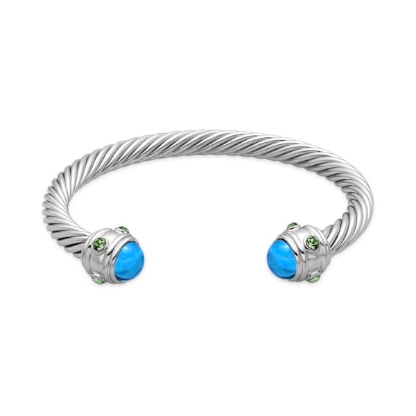 Armband - Luxenter - Danio - Blå kristall - Rhodiumpläterad - 6 mm bredd Blå