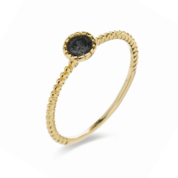 Bague Luxenter i 925 sølv med onyx zircon og 18 karat guld - Naadim svart 16