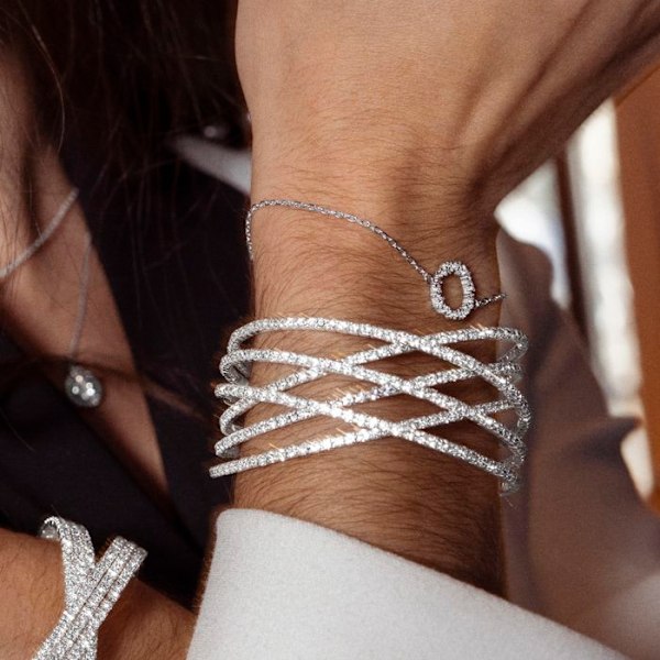 Armband - Luxenter - Mobu - Rhodiumfinish - Zirkoniumoxid - Silverfärgad