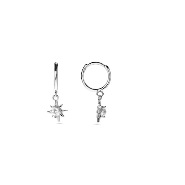 Örhängen - Luxenter - Lisit - Silver 925 - Kubisk Zirkonium - Creoler