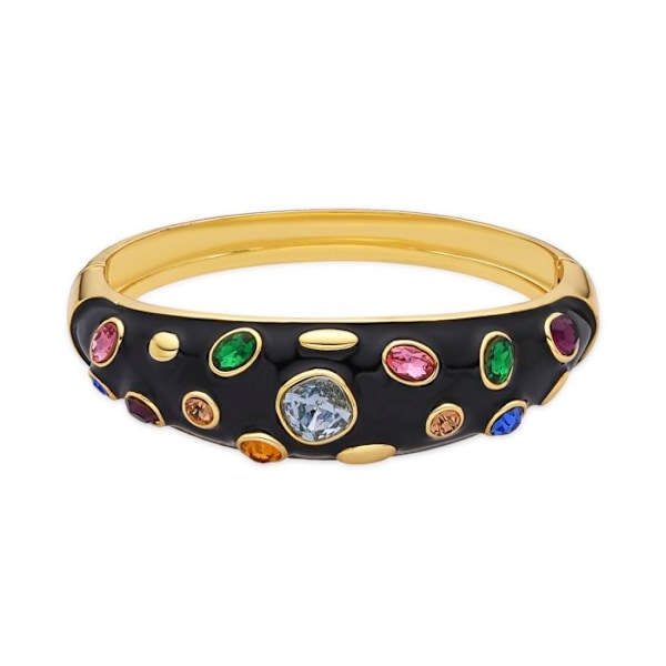 Armbånd - Yever - Sort lak - 18k guldfinish - Diameter 60 mm - Kvinde Svart