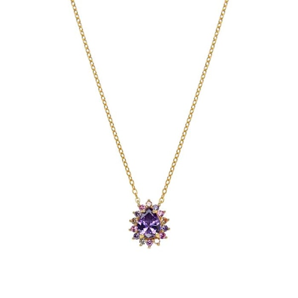 Collier - Luxenter - Otli - Argent 925 - Flerfärgade zirkonstenar - Guld 18k Flerfärgad