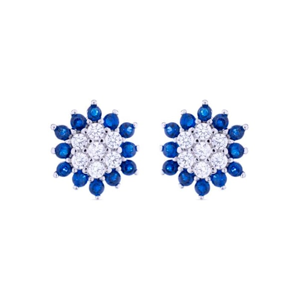 Örhängen - Luxenter - Nekang - Silver 925 - Syntetisk safir - Rhodinerad