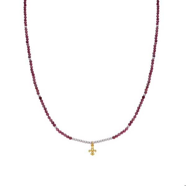 Collier - Luxenter - Atlo - Silver 925 - Rosa kristall - Guld 18k Rosa