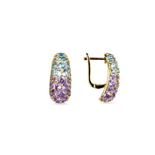 Boucles d'oreilles Luxenter sølv 925 og multifarvet zirkon med 18k guld finish - Abxi Flerfärgad