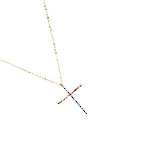 Collier Luxenter med multicolore zircon finition i 18K guld - Irend Flerfärgad