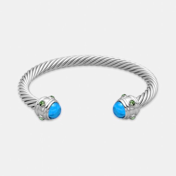 Armband - Luxenter - Danio - Blå kristall - Rhodiumpläterad - 6 mm bredd Blå