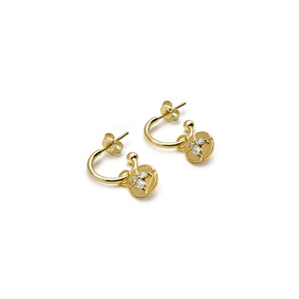 Örhängen - Ufore - Silver 925 - Zirkonium - Guld 18k - Creol