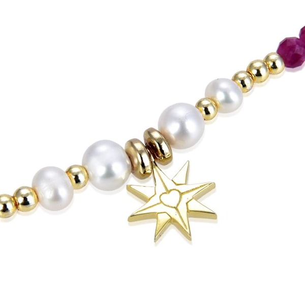 Armband - Shasha - Silver 925 - 18 Karat Guldfoliering - Flerfärgad Kristall - Enstorlek Flerfärgad
