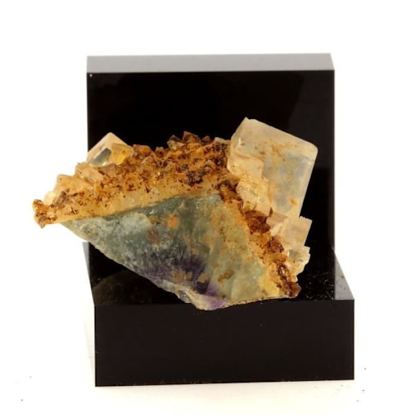 Sten og mineraler. Fluorit + Kvarts. 105,8 øre. Langeac, Haute-Loire, Frankrig. Sjælden.