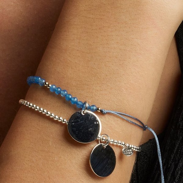 Armband - Min Sol - Silver 925 - Blå Agat - One size - Dam Blå