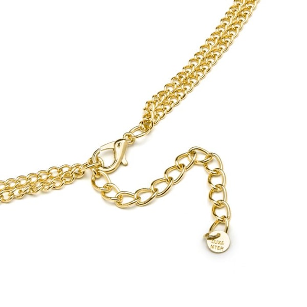 Collier - Luxenter - Amta - Lysegrøn læder - 18K gult guld - 80 cm + 10 cm forlængelse Ljusgrön