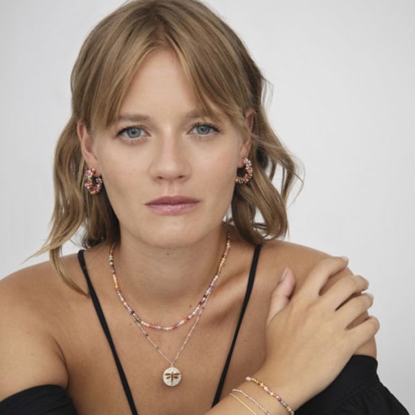 Collier - Luxenter - Ufela - Argent 925 - Multifarvet krystal - 18K guld Flerfärgad