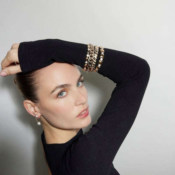 Armband - Luxenter - Sured - Gult guld 18k - Vit zirkon - 19 cm x 9 mm