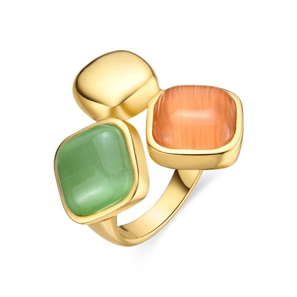 Ring - Shureo - Multicolor cat's eye - 18k yellow gold - 26.4 mm - 29.5 mm mångfärgad 14