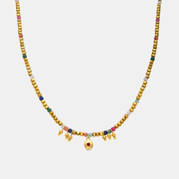 Halsband - Luxenter - Damya - Flerfärgad kristall - 18k guld - 42 cm + 3 cm förlängning Flerfärgad