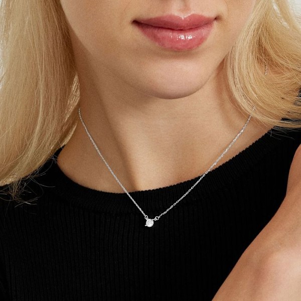 Collier - Luxenter - Keval - Argent 925 - Kubisk Zirkon - Rhodiumpläterad