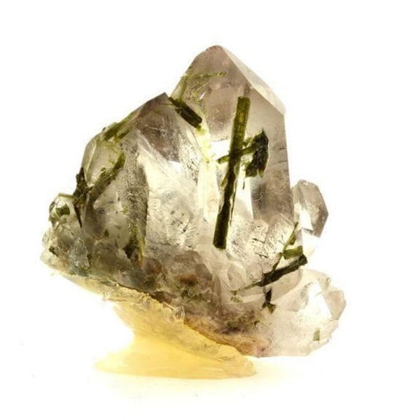 Sten og mineraler. Kvarts + Epidot. 313,1 ct. Caetité, Bahia, Brasilien.