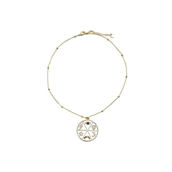 Collier - Luxenter - Thiem - Flerfärgad zirkon - Guld 18k - Längd 42 cm + 3 cm förlängning Flerfärgad