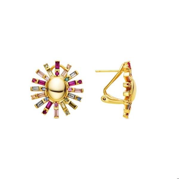 Örhängen - Luxenter - Otyx - Silver 925 - Flerfärgad zirkon - Guld 18k Flerfärgad