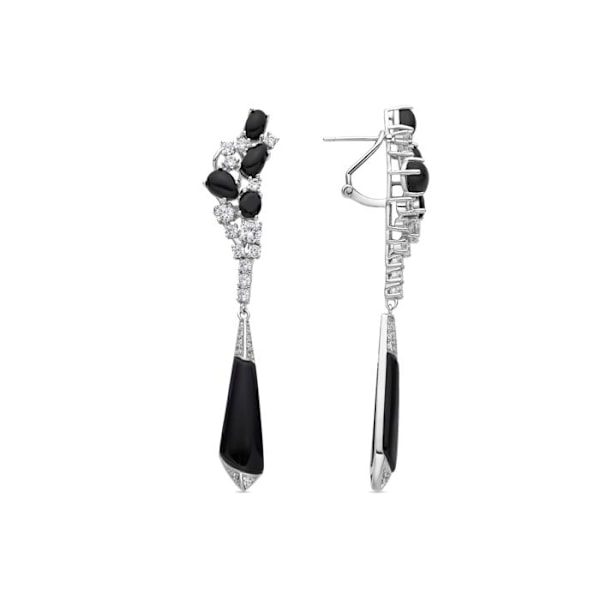 Örhängen - Luxenter - Rithim - Silver 925 - Zirkonium Onyx - Rhodiumpläterad