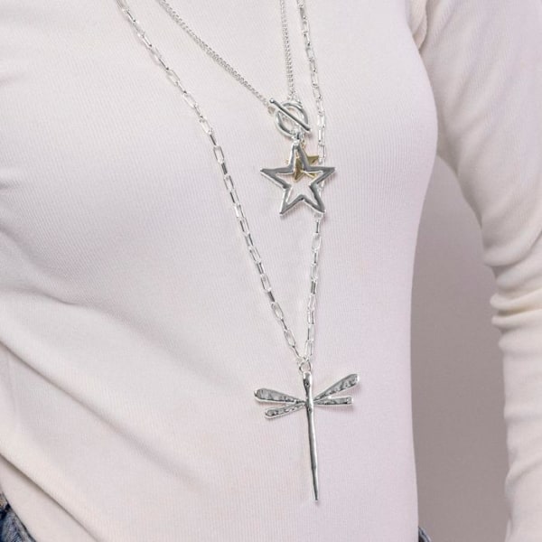 Halsband - Luxenter - Kapox - Rhodiumpläterad - 80 cm + 5 cm förlängning - Silverfärgad