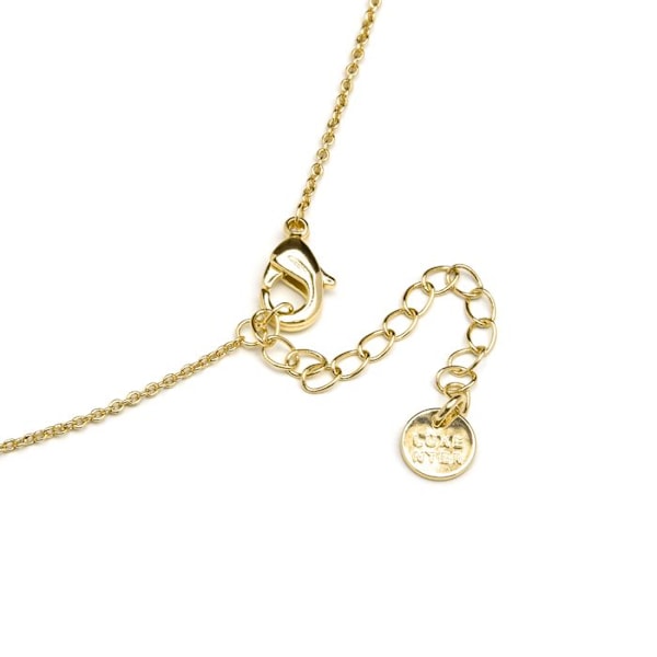 Halsband - Luxenter - Alphabet D - Flerfärgad zirkon - Guld 18k - 42 cm + 3 cm förlängning Flerfärgad