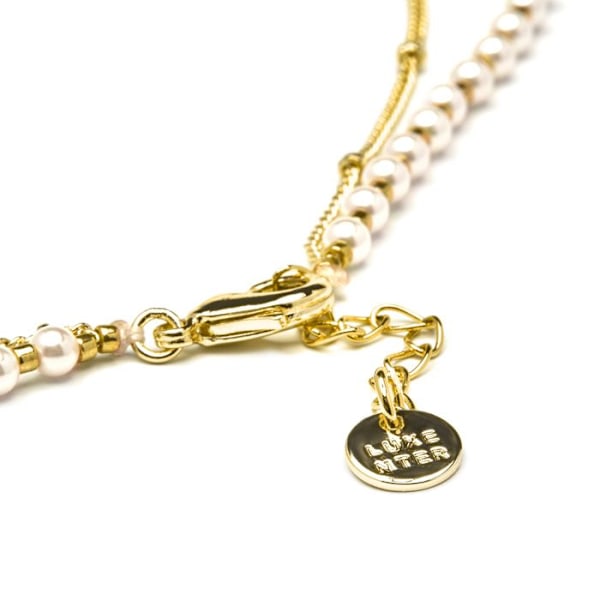 Collier - Luxenter - Subri - Guld 18 karat - Hvide perler - Boho stil Vit