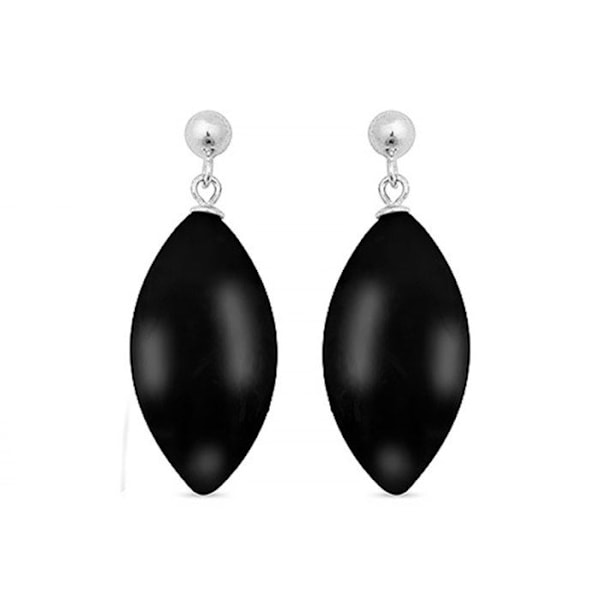 Örhängen - AYOM - 925 Silver - Rhodium - Onyx - Kvinna Svart