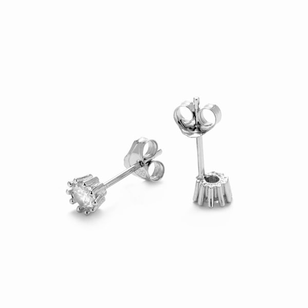 Øreringe - SHELAT - Argent - 925/1000 - Zirkoniumoxid - Dormeuse vit svart