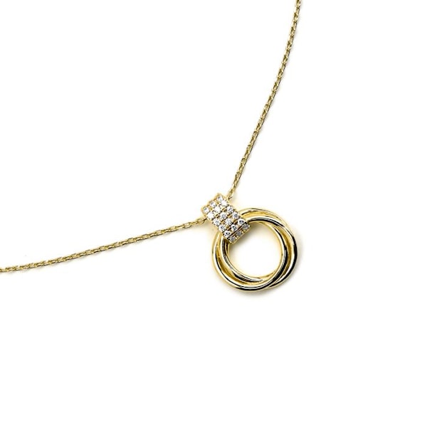 Collier - Luxenter - Ukyo - Silver 925 - Kubisk Zirkon - 18k Guldplätering
