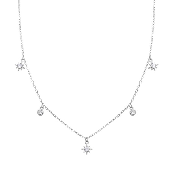 Collier - Luxenter - Olzal - Zirkon brilliant - Rhodiumpläterad - Silverfärgad