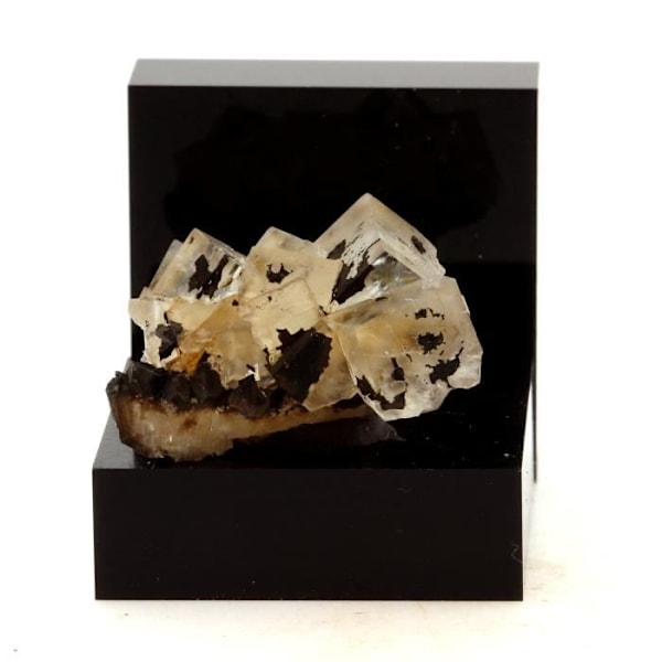 Sten og mineraler. Fluorit + Kvarts. 34,4 ct. Langeac, Haute-Loire, Frankrig. Sjælden.
