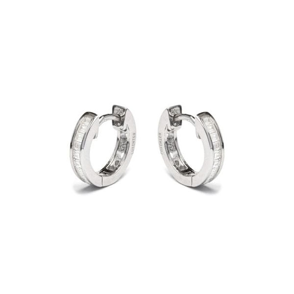Örhängen - Sebras - Silver 925 - Glittrande zirkoner - Rhodiumpläterad - 15 mm