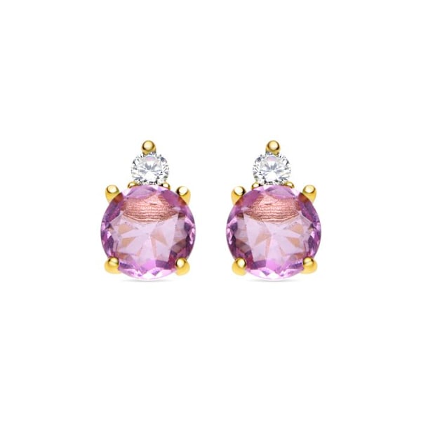 Korvakorut - Akma - Kuntsii - Hopea 925 - Kulta 18 karaattia - 6 mm x 9 mm Rosa