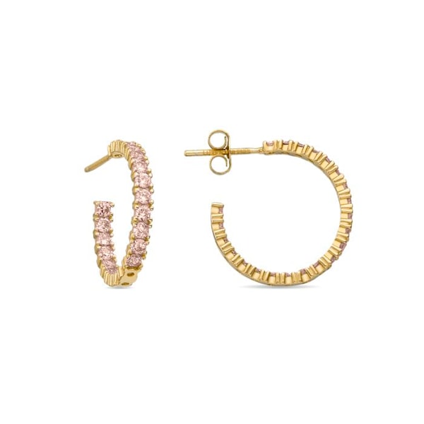 Örhängen - Luxenter - Iotha - Silver 925 - Champagne zirkonium - 18K guld