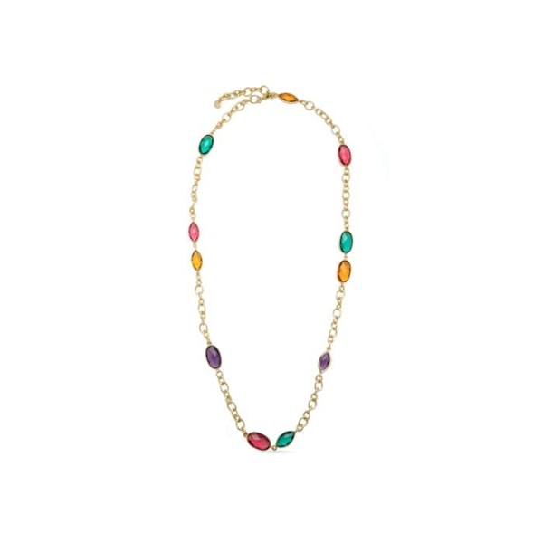 Collier - Luxenter - Helmara - Guld 18K - Multifarvet krystal - Krog clasp Flerfärgad