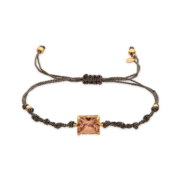 Armband - Askuo - Silver 925 - Champagne Zirkonium - 18k Guldfinish - Justerbar Champagne