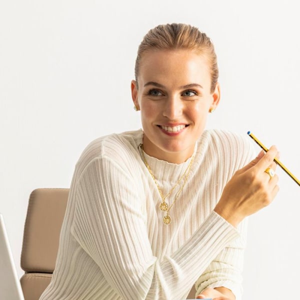Halsband - Luxenter - Yakde - Blå kristall - 18k guld - Längd 42 cm + 3 cm
