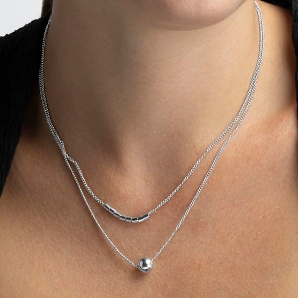 Halsband - Luxenter - Nothie - Rhodiumpläterad - 41 cm + 3 cm förlängning - Silverfärgad